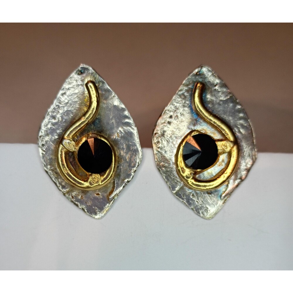 J. Jansen Modern Brutalist Clip-on Earrings